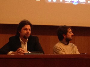 A sinistra, Mattia Fantinati, parlamentare Movimento 5 Stelle e Nicola Baggio, responsabile tecnico di Futura
